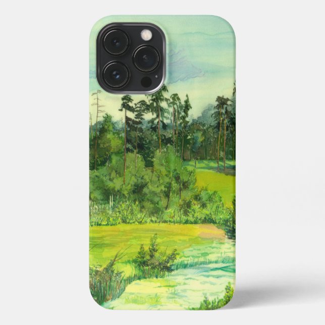 green valley painting Watercolor Phone Case (Back)