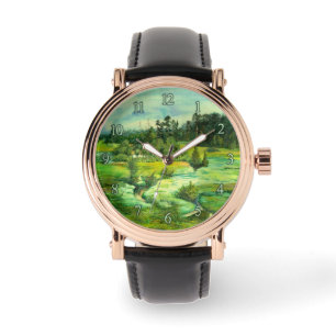 green valley painting Watercolor Watch