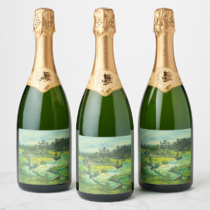 green valley Watercolor Sparkling Wine Label
