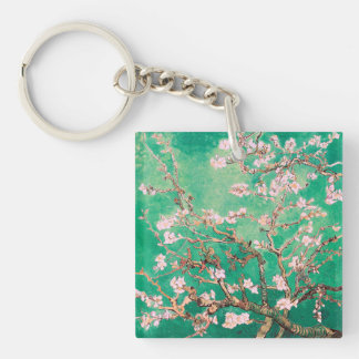 Green Van Gogh Almond Blossoms Keychain