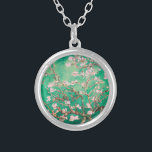 Green Van Gogh Almond Blossoms Silver Plated Necklace<br><div class="desc">Soft Green Almond Blossoms by Vincent Van Gogh colour alteration copyright 2sweet4wordsDesigns/ PureVintage Love Soft Green Almond Blossoms for an artistic touch to Personal Style, Wedding Party, Baby Shower, Office gifts or Spring Party: Celebrate your special occasions with the enchanting beauty of Vincent Van Gogh's Almond Blossoms. Our Soft Green...</div>