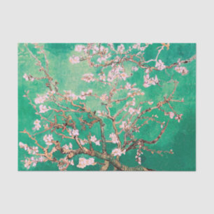 Green Van Gogh Almond Blossoms Tissue Paper