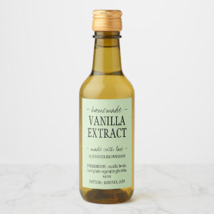 Green Vanilla Extract Bottle Homemade drink Wine Label