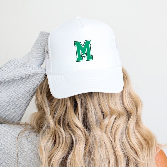 Green Varsity Monogram Trucker Hat (Creator Uploaded)