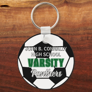 Green Varsity Soccer Custom High School Keychain