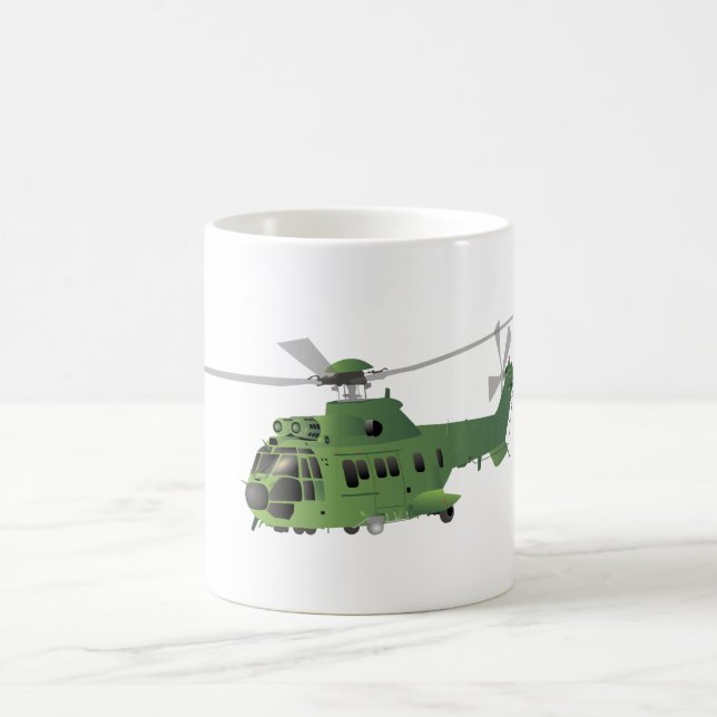 Green Vector Helicopter Coffee Mug (Center)