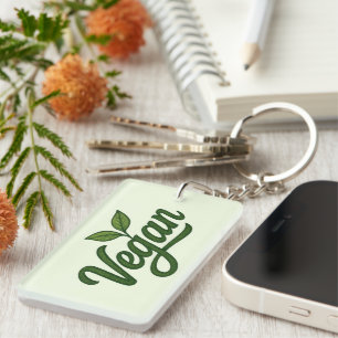 Green Vegan Keychain