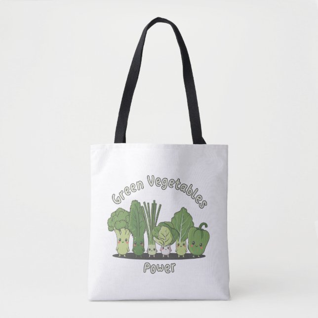 Green Vegetables Power Tote Bag (Front)