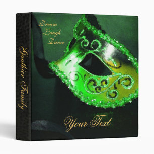 Green Venetian Masquerade Halloween Binder