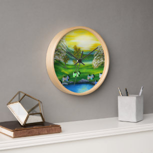 Green Venus Scotties at the Pond Clock