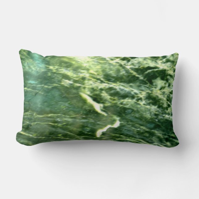 Green Verde Alpi Marble Lumbar Pillow (Front)