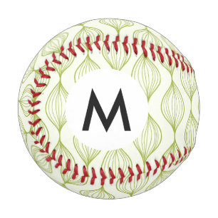 Green vertical ogee pattern background baseball
