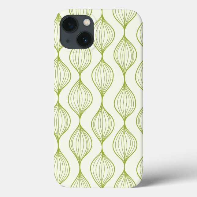 Green vertical ogee pattern background Case-Mate iPhone case (Back)