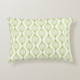 Green vertical ogee pattern background decorative pillow