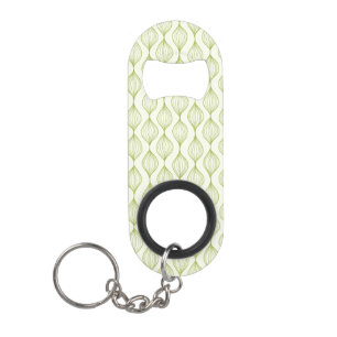 Green vertical ogee pattern background keychain bottle opener