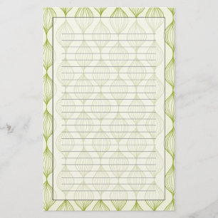 Green vertical ogee pattern background stationery