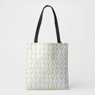 Green vertical ogee pattern background tote bag