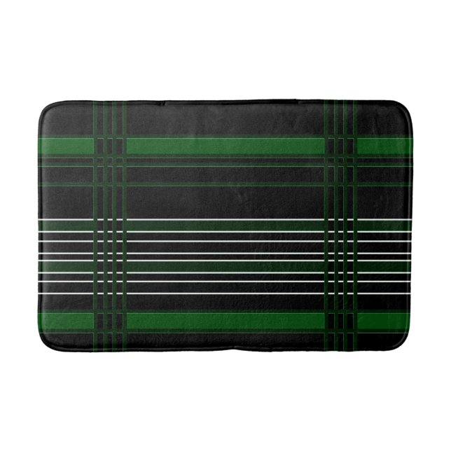 Green Vertical Stripes Bath Mat (Front)