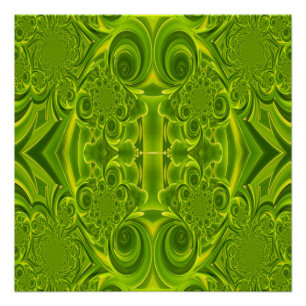 Green Vibrant Swirl Perfect Poster