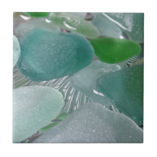 Green Vibrations Green Sea Glass Tile