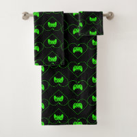 Green Video Game Controller Heart Pattern
