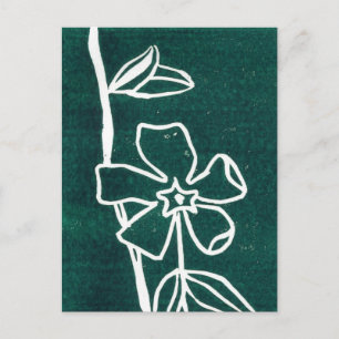 "Green Vinca" Floral Postcard