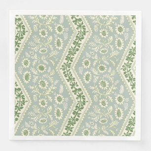 Green Vine and Seafoam Daisy Table Stripe Napkin