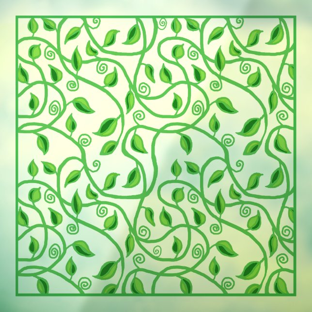 Green vine leaves and tendrils Window Cling (Sheet 3)