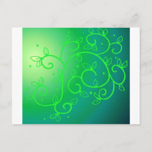 Green Vines Irish Luck Ireland Plant Flowers Art Postcard