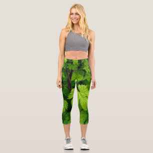Green vines nature beauty capri leggings