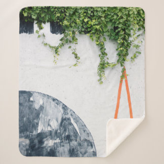 GREEN VINES ON WALL SHERPA BLANKET
