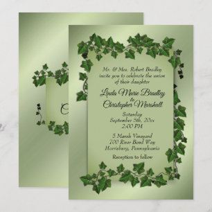 Green Vines Wedding Invitation
