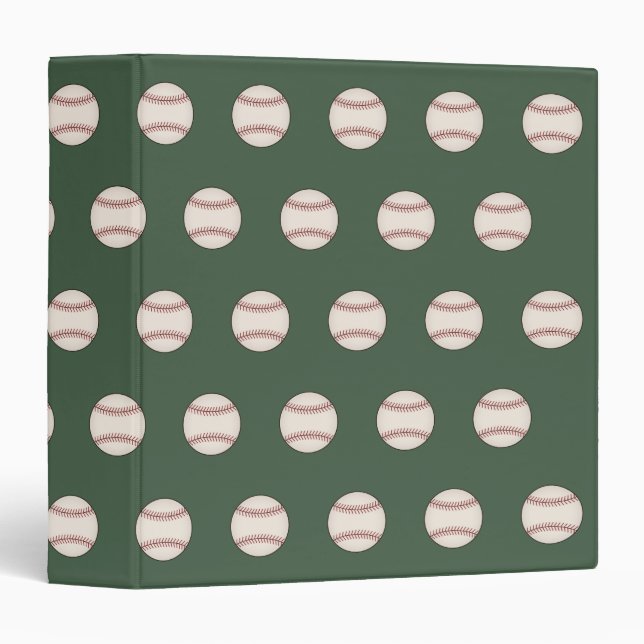 Green Vintage Baseball Card Organisateur Classeur  (Devant/Côté)
