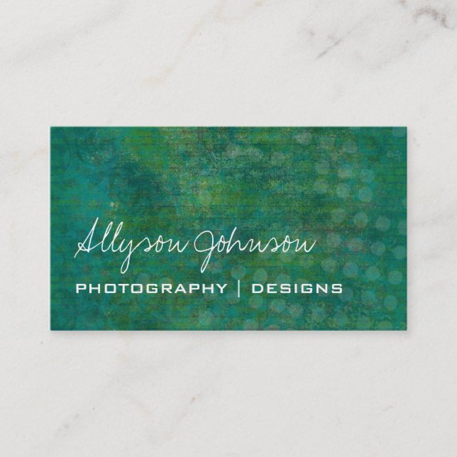 Green Vintage Business Cards (Front)