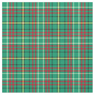 Green Vintage Christmas Plaid Fabric
