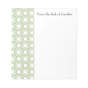 Green Vintage Circle Pattern Personalized Notepad