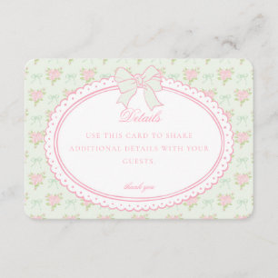 Green Vintage Fancy Floral Details Card Invite