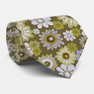 Green Vintage Flower Vibes Tie