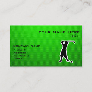 Green Vintage Golfer Business Card