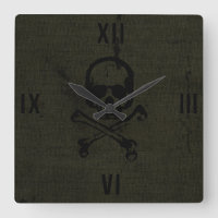 Green Vintage Grunge Skull Crossbones Halloween