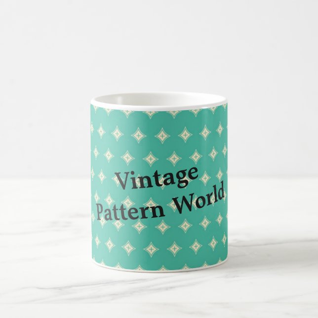 Green Vintage Pattern Coffee Mug (Center)