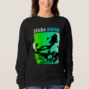 Green Vintage Retro Scuba Diving Sweatshirt