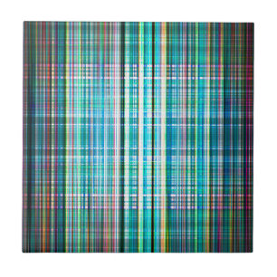 Green vintage rough stripes pattern tile