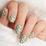 Green Vintage Santa Claus Watercolor Christmas Minx Nail Art<br><div class="desc">Celebrate the holiday season with this charming vintage Santa Claus face nail art design. Featuring a classic green background with a beautifully detailed watercolor depiction of Santa's jolly face, this festive nail art is perfect for adding a touch of nostalgia and holiday cheer to your look. Ideal for those who...</div>