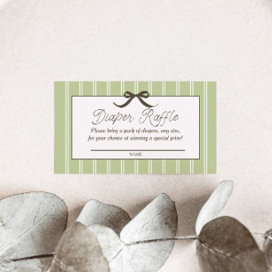 Green Vintage Stripe Citrus Baby Shower Enclosure Card