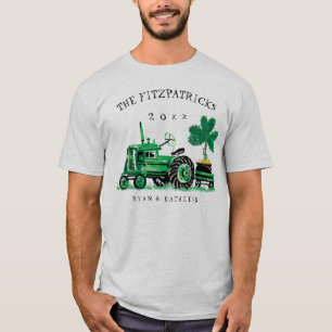 Green Vintage Tractor St. Patrick's Day T-Shirt