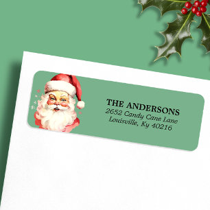 Green Vintage Watercolor Santa Claus Christmas