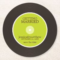 Green Vinyl Record Wedding Save the Date Wedding
