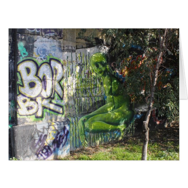 Green Visitor From Outer Space Graffiti (Front Horizontal)