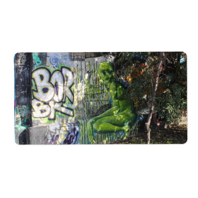 Green Visitor From Outer Space Graffiti (Front)